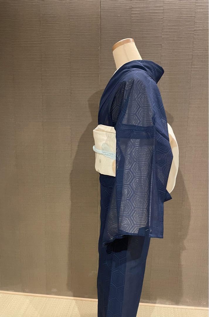 Amazon.co.jp: 在庫《》 夏着物 紗重ね 色無地 亀甲模様 しつけ